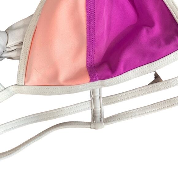 Victoria's Secret Multicolor Triangle Colorblock String Bikini Top Women Sz M - Picture 4 of 9